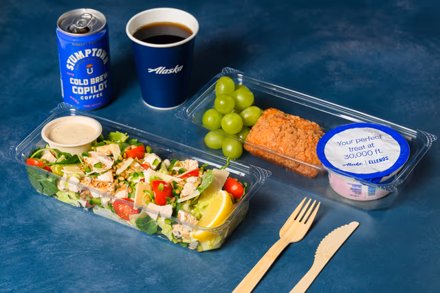 Alaska Airlines food and beverage 2026 fall menu update, photographed in Seattle, Washington