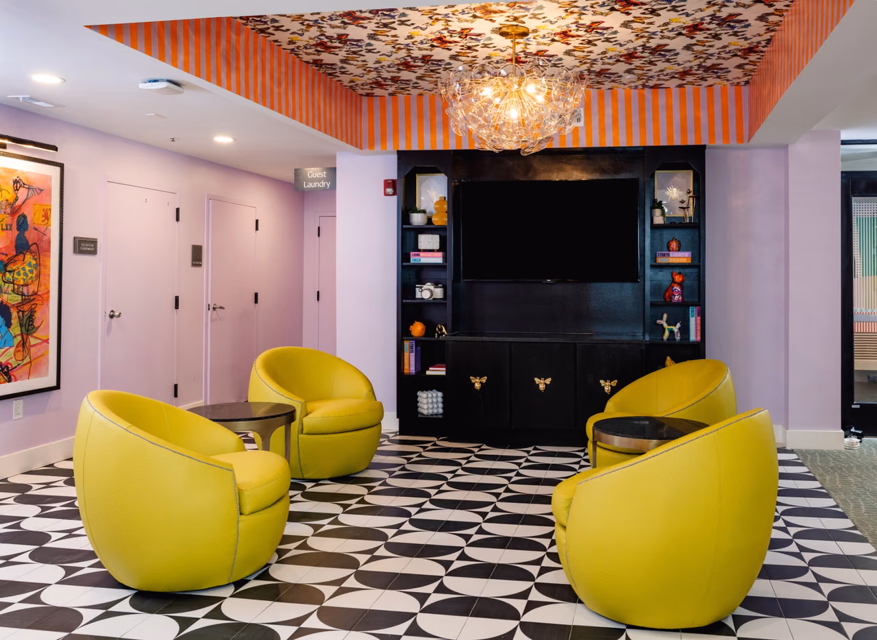 The lobby of Hive House, an Unscripted by Hyatt hotel in Cary, North Carolina