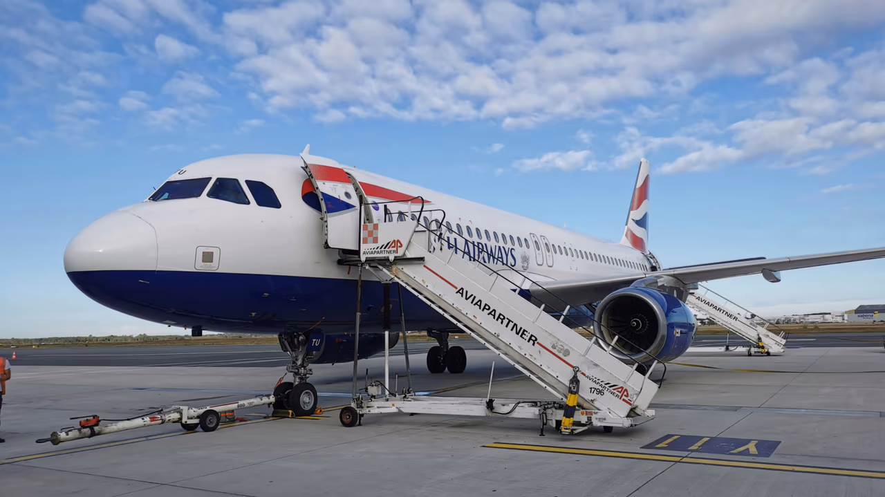 British Airways Airbus A320 on airport tarmac