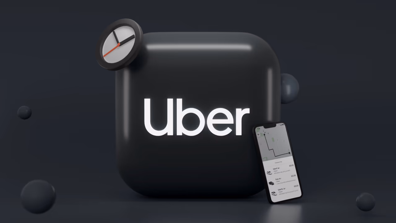 Uber app interface display