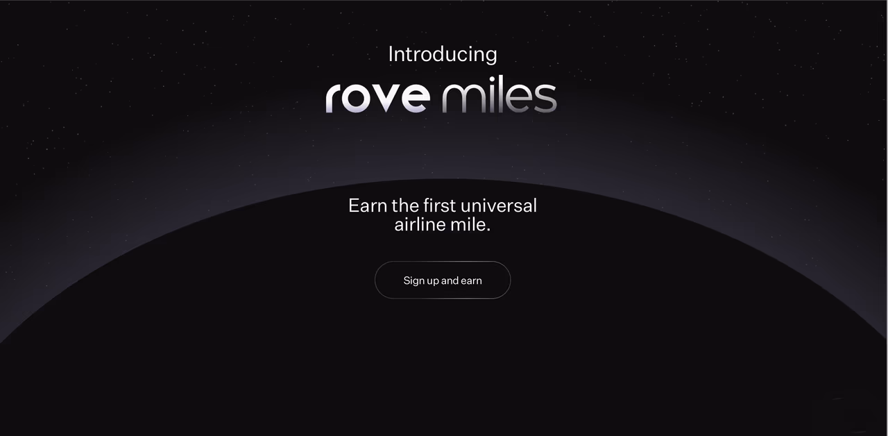 Rove Miles logo and travel rewards chart
