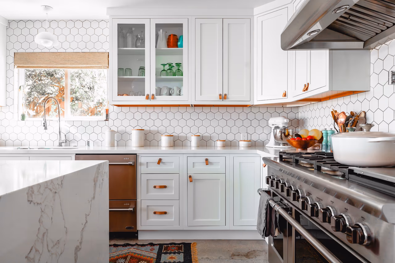 kitchen with marble countertops
