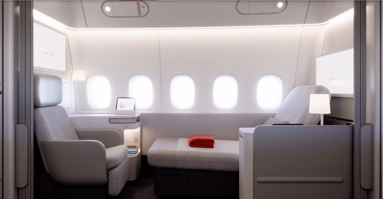 First class airline suite and points chart